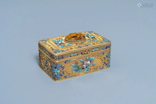 A Chinese enamelled silver-gilt rectangular box and