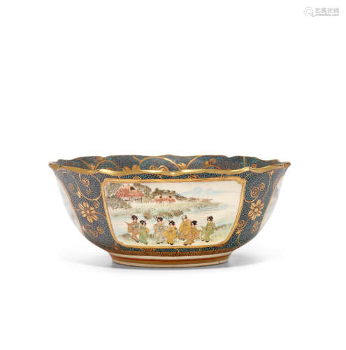A barbed Satsuma bowl and a Satsuma incense burner Meiji era (1868-1912), late 19th century
