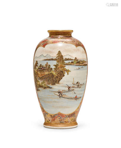 Bizan (active circa 1900) A small Satsuma vase Meiji (1868-1912) or Taisho (1912-1926) era, early 20th century