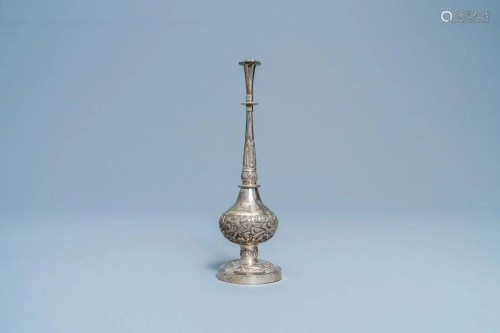A Chinese inscribed Islamic market silver rosewater