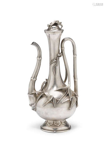 Sansho (active circa 1900) A silver ewer Meiji (1868-1912) or Taisho (1912-1926) era, early 20th century