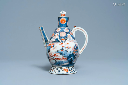 A large Japanese Imari teapot and cover, Edo, 17th C.