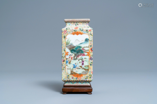 A Chinese famille rose 'rice cultivation' vase,