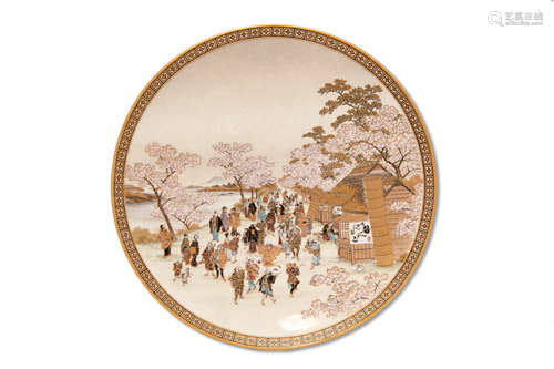 Yabu Meizan (1853-1934) A fine Satsuma dish Meiji era (1868-1912), circa 1900