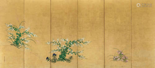 Masunobu (19th century) Autumn grasses Edo period (1615-1868), 19th century