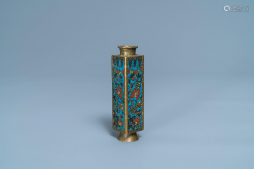 A small Chinese cloisonnŽ cong vase, Wanli