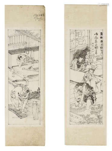 ATTRIBUTED TO KATSUSHIKA HOKUSAI (1760-1849), AND UTAGAWA KUNIYOSHI (1797-1861) Edo period (1615-1868)