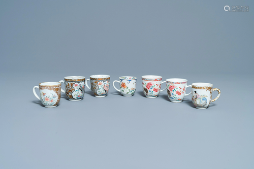 Seven Chinese famille rose cups, Yongzheng