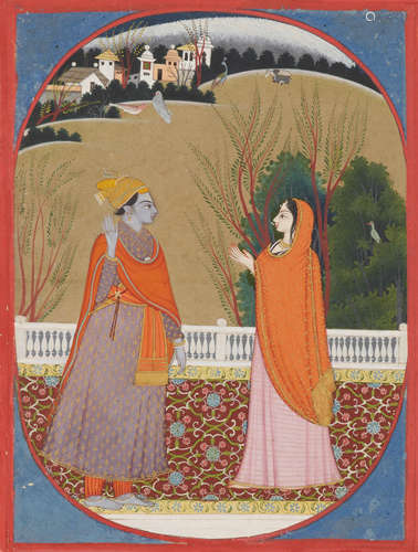 A FOLIO FROM A BARAMASA SERIES: THE MONTH OF MAGHA (JANUARY/FEBRUARY) GARHWAL, CIRCA 1780-90