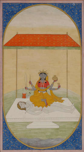 AN ILLUSTRATION FROM A MAHAVIDYA SERIES: MATANGI KANGRA OR GULER, CIRCA 1830