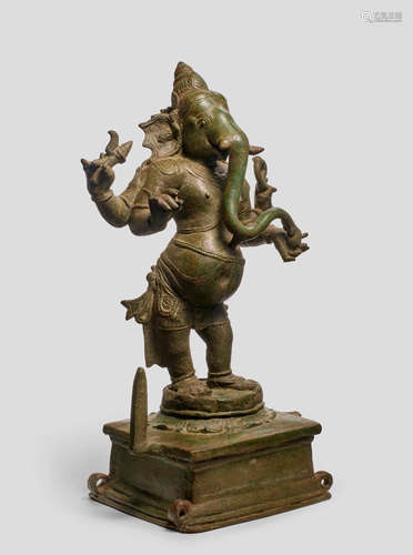 A COPPER ALLOY FIGURE OF GANESHA TAMIL NADU, CHOLA PERIOD, 12TH CENTURY