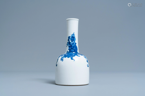 A Chinese blue and white mallet 'phoenix' vase, Kangxi