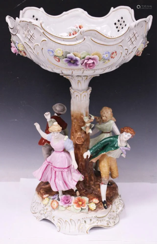 GERMAN PORCELAIN FIGURAL VINTAGE COMPOTE