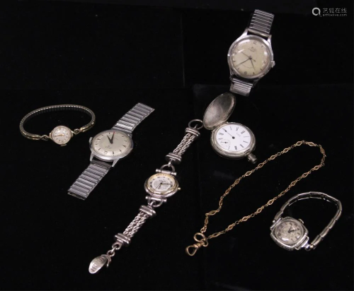 COLLECTION OF WRISTWATCHES, POCKET WATCH & …
