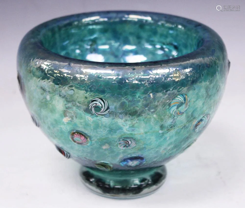 LARRY NEWSOM SIGNED ART GLASS BOWL