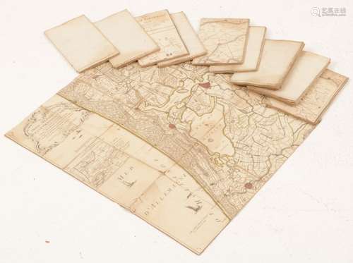 A (12) piece set of maps, Dutch, 19th century.