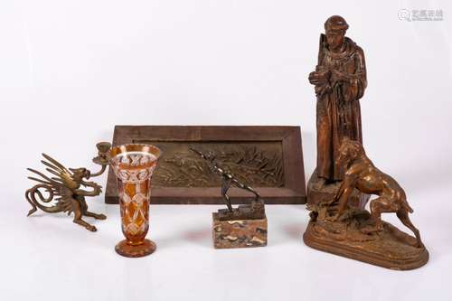 A lot comprising of various items, a.w. a Grand Tour statuette.