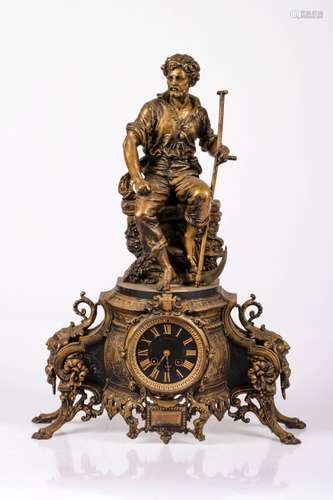 A Zamak mantle clock, France, ca. 1890.