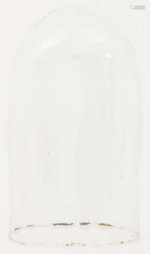 A large oval glass bell jar, 19th century.