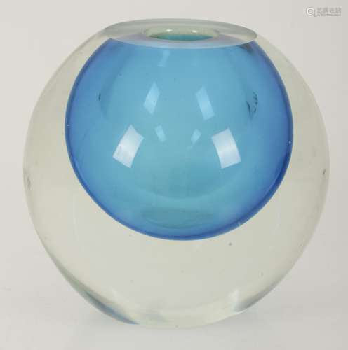 A large glass ball vase, Holland, late 20th century.