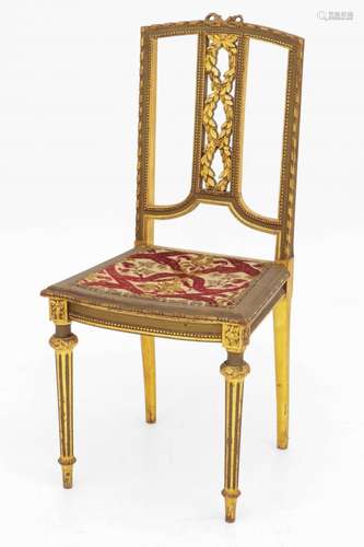 A gilt wood neo-Louis XVI chair, France, late 19th century.