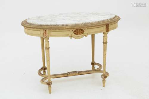 A laqué oval table, France, late 19th century.