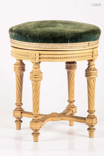 A Louis XVI-style piano-stool, France, late 19th century.