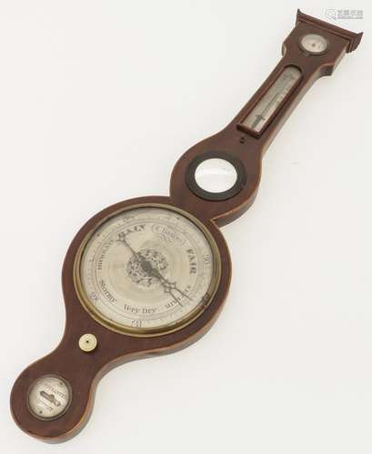 A banjo barometer with added thermometer and hygrometer, 1st half 20th Century.