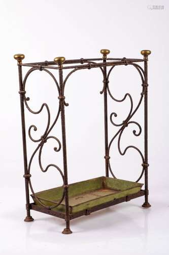 A wrought iron umbrella stand, France, late 19th century.