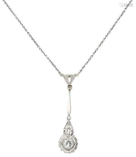 Silver necklace with a bicolor gold pendant set with approx. 0.15 ct. diamond - BLA.