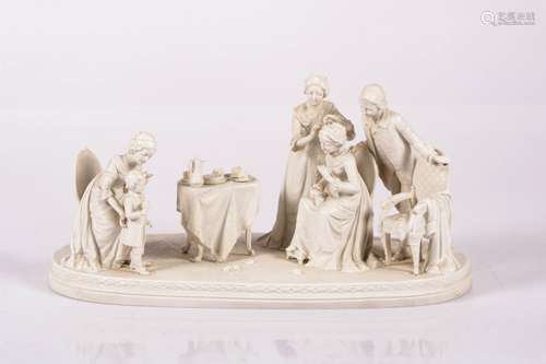 A bisquit porcelain group, Germany, 1st half 20th century.