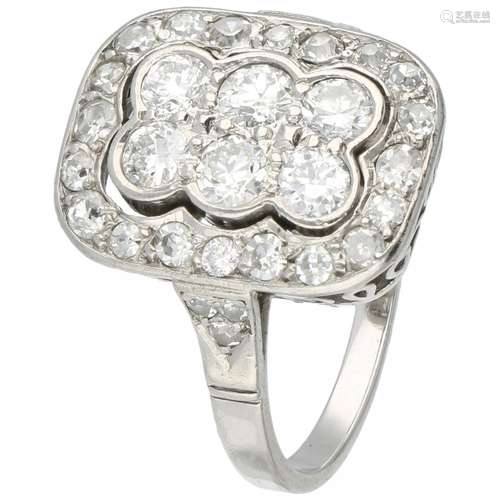 Palladium rectangular ring set with approx. 1.06 ct. diamond - BLA.