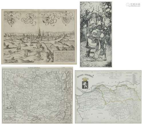 Guicciardini map from 1612 of the city ‘S HERTOGENBOSCH, published by W.J. Blaeu. Sold with two engr