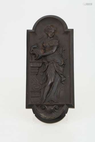 A bois noici wall plaque, France, late 19th century.