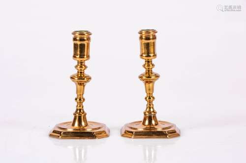 A pair of similar shaped candlesticks, Dutch, 18th century.