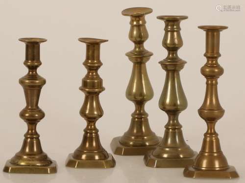 A lot of different candlesticks, Dutch, 19th century.