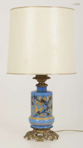 A porcelain table lamp with bronze mount. France, late 19th century.