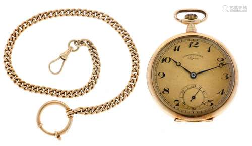 Chronometer Supra - Golden pocket watch with golden chain - ca. 1915.