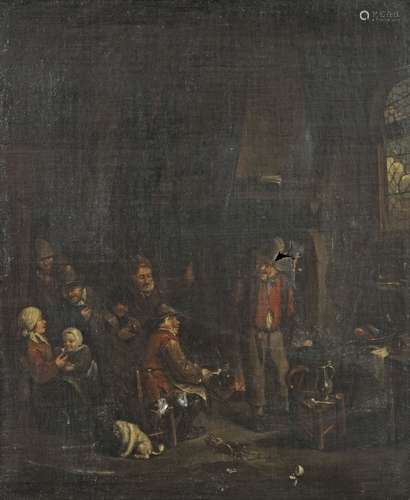 Dutch School, first half 19th Century, An inn interior.