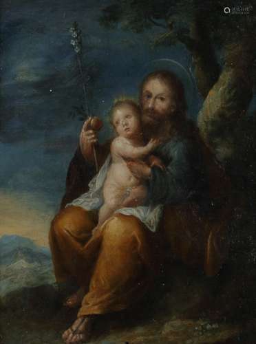 Flemmish School, ca. 1700, Saint Joseph and child.