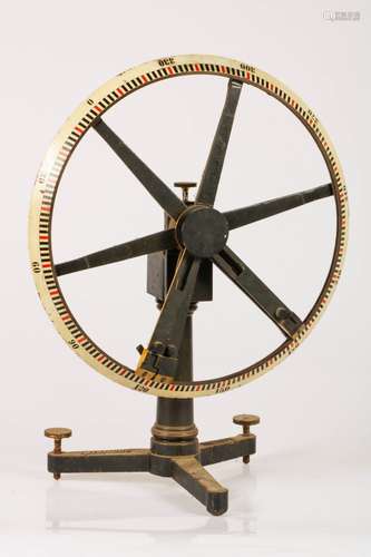 A cast iron instrument with coldpainted cypher-ring, ca. 1900.