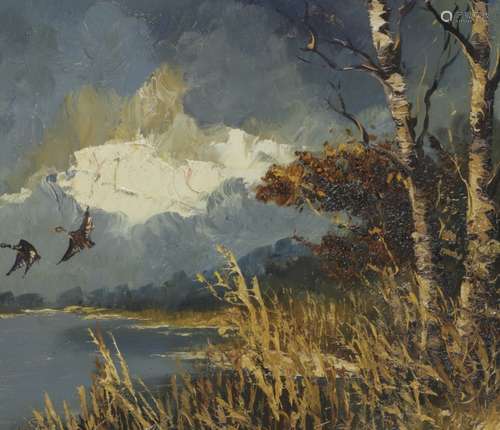 Attributed to John Bevort (1917 - 1996), Ducks in flight