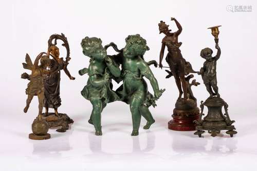 A lot with various sculptures, late 19th century.