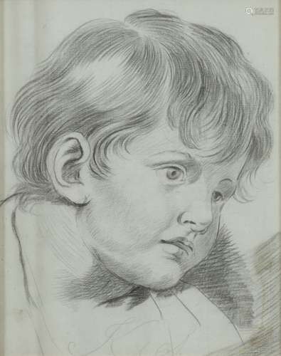 follower of J-B Greuze, Portrait of a youg boy.