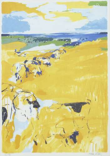 Floor de Bruyn-Kops, 20e eeuw. Landscape with cattle.