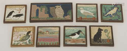 A lot with (8) cloissonné tiles, De Porceleyne Fles, Delft, Holland, 1st half of the 20th century.