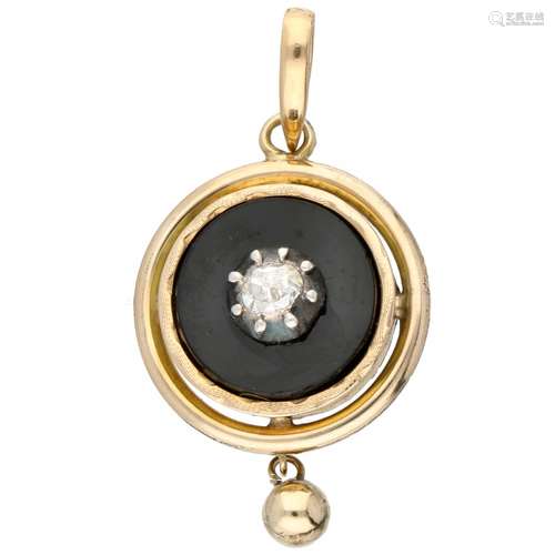 Yellow gold Uno A R pendant, with a rose cut diamond - BLA 10 ct.