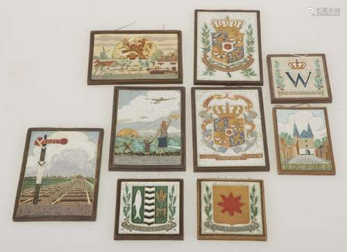 A lot with (9) tiles, De Porceleyne Fles, Delft, Holland, 1st half of the 20th century.