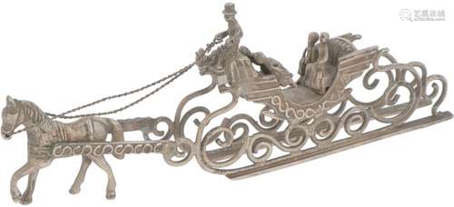 Miniature sledge with horse silver.