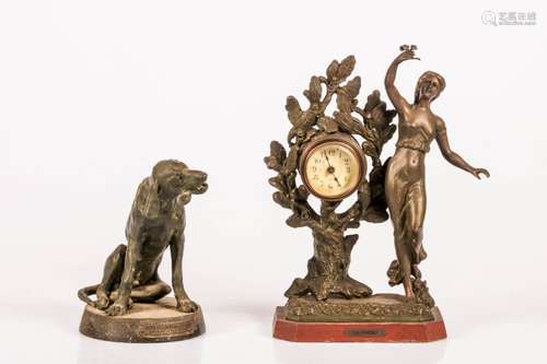 A Zamac pendulum with allegory of Autumn, France, late 19th century.